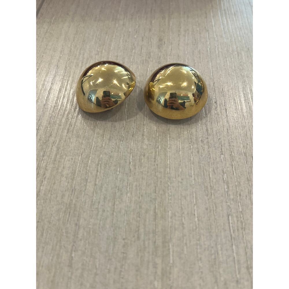 Vintage Gold Dome Trifari Clip On Earrings Signed